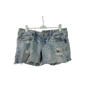 American Eagle Outfitters Distressed Destroyed Denim Shorts Womens Size 4 Cotton